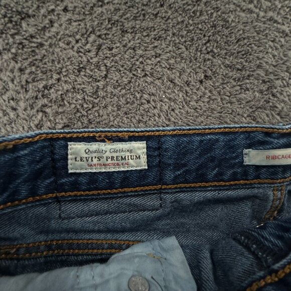 Levi's Premium Ribcage Straight Women 28 Blue Denim Jeans Big E ACTL 29x25 - Picture 16 of 16